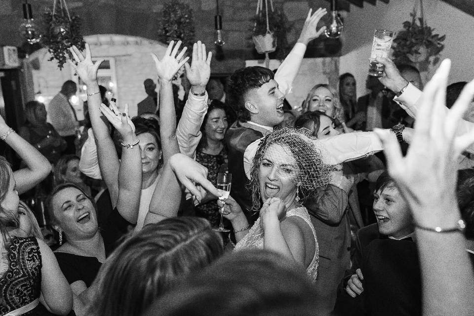 Enjoying the dance floor vibe
