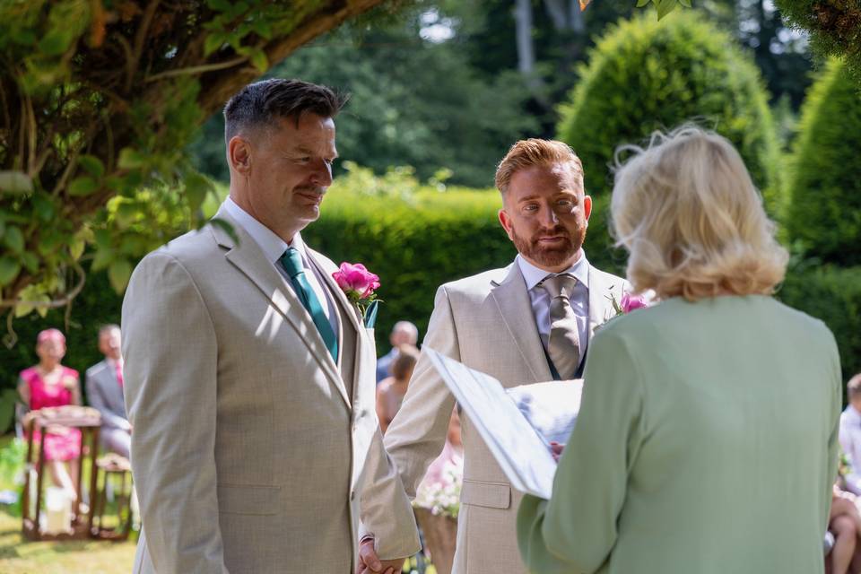 Saying their vows