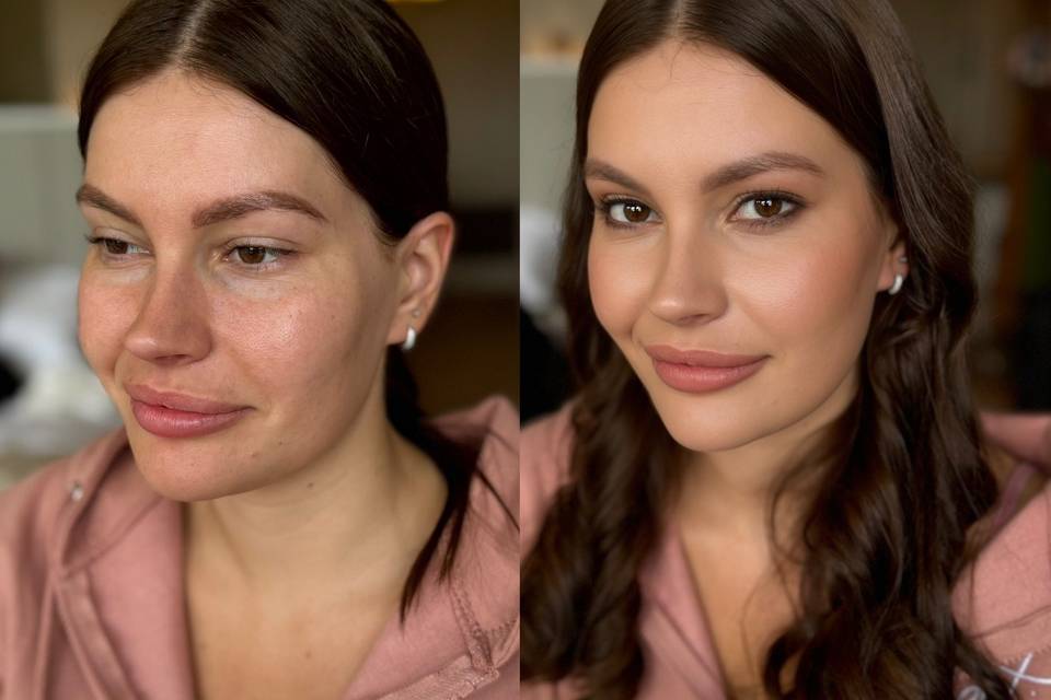 Before&after bridesmaid makeup