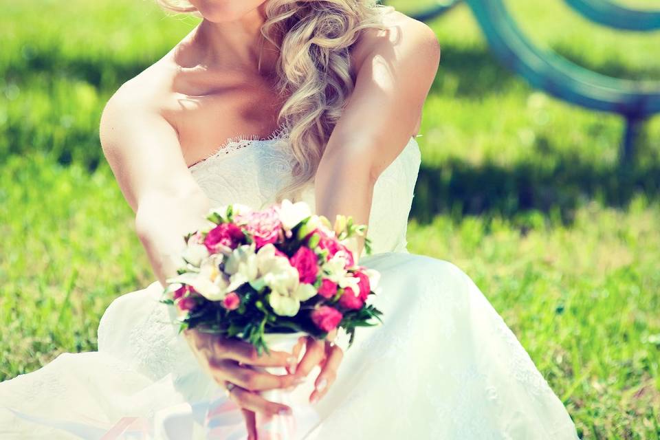 Bride with flowers