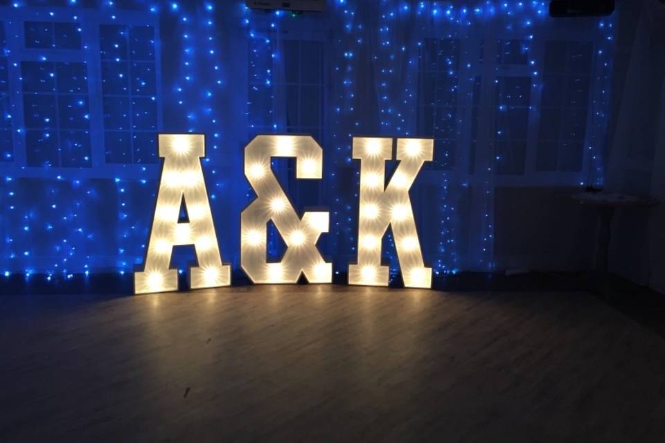 Light up letter hire