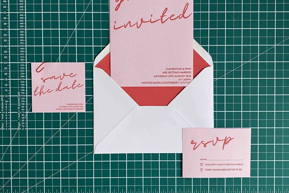 Pink and Red Invitation