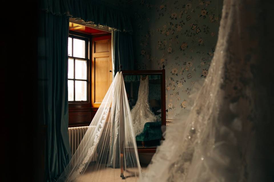 The dress and veil