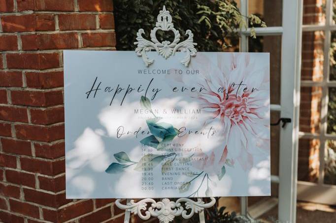 Floral Welcome Board