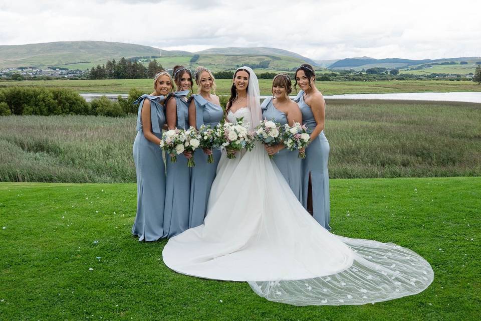Bride and bridesmaids