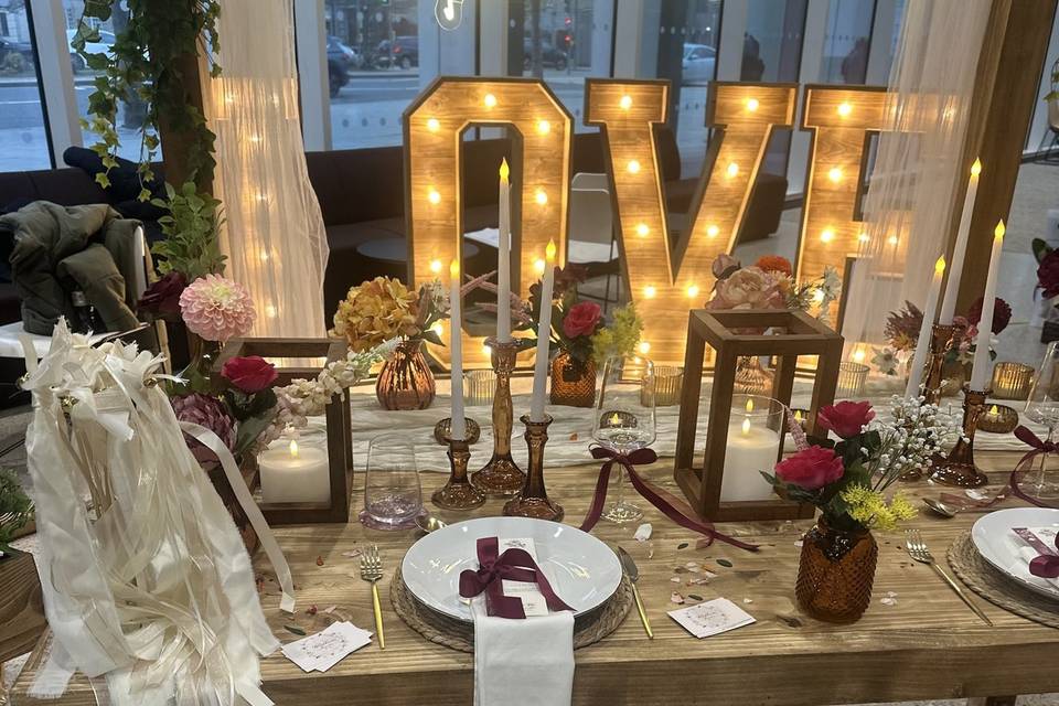 Wedding wands and table decor