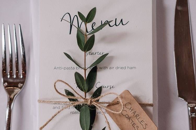 Table stationery - Menu