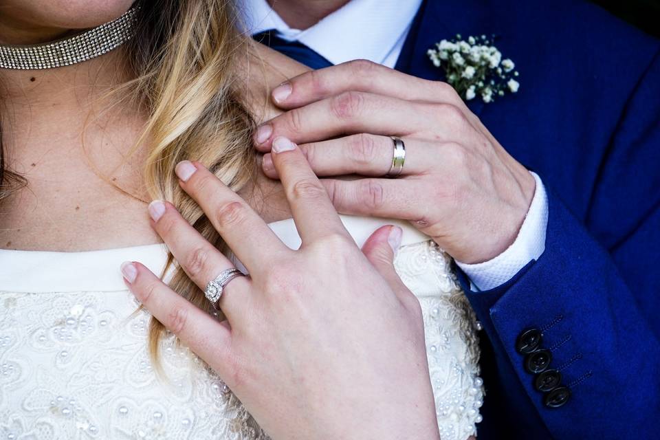 Wedding rings in focus