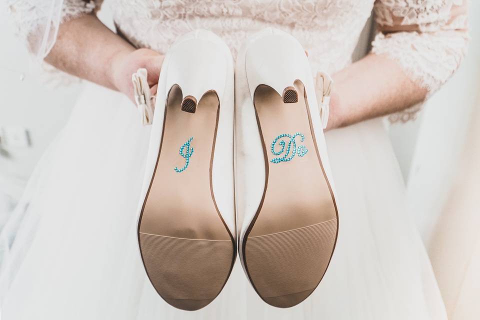 Mongrammed wedding shoes