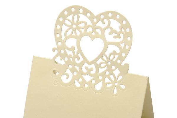 Ivory Heart Place Card