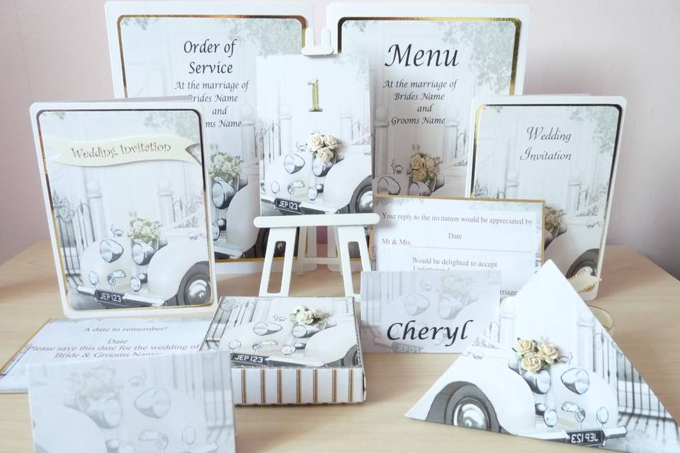 Wedding Car Stationery Set