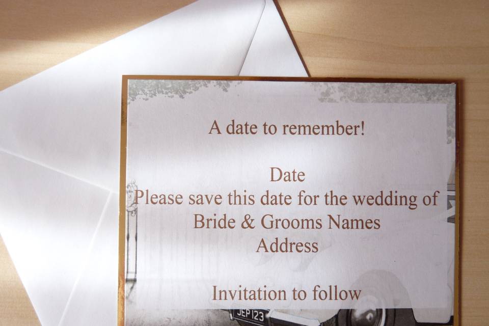 Wedding Car Stationery Set