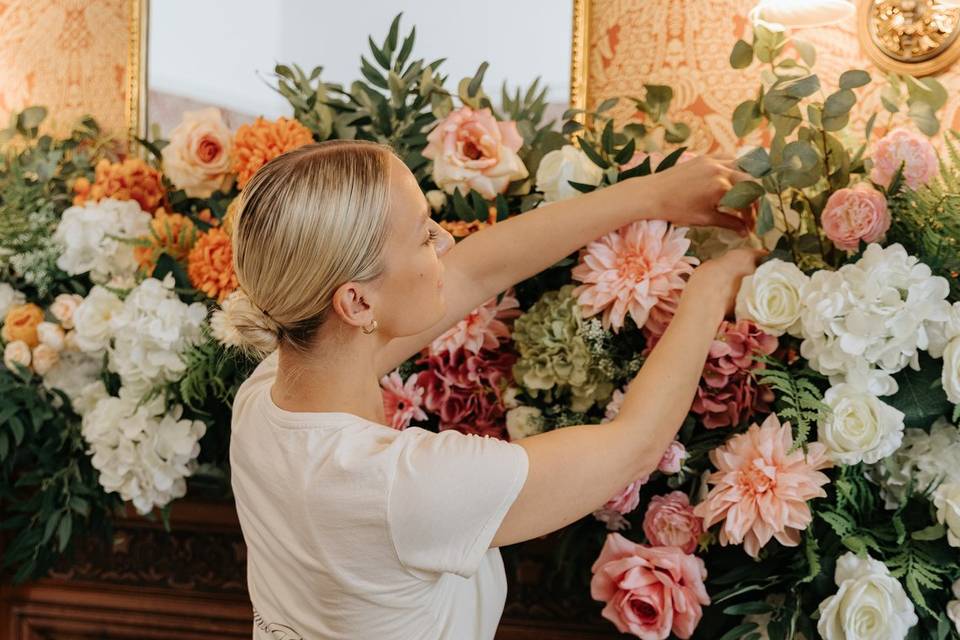 Arranging flowers