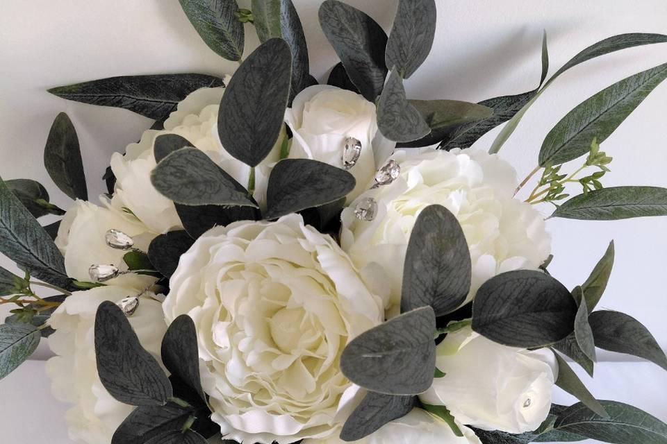 Peony and roses with diamante