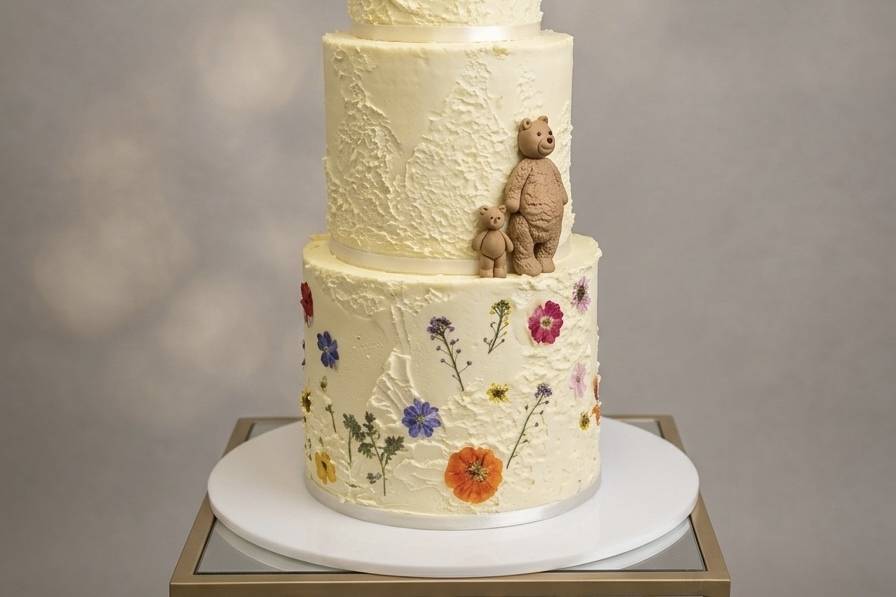 Hiking themed wedding cake