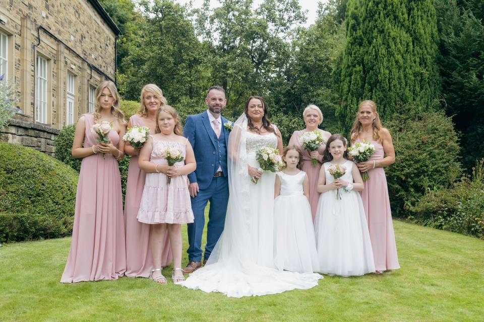 Bridal party & Groom