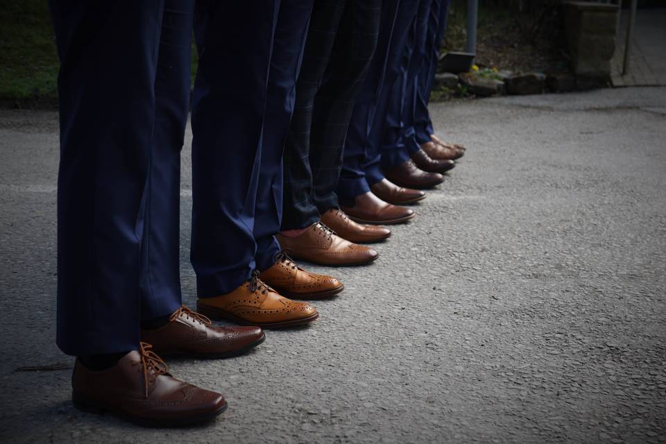 Groomsmen shoe line up!