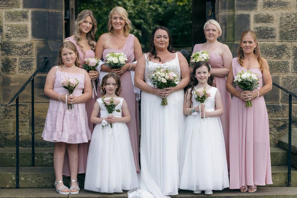 Bridal party at church