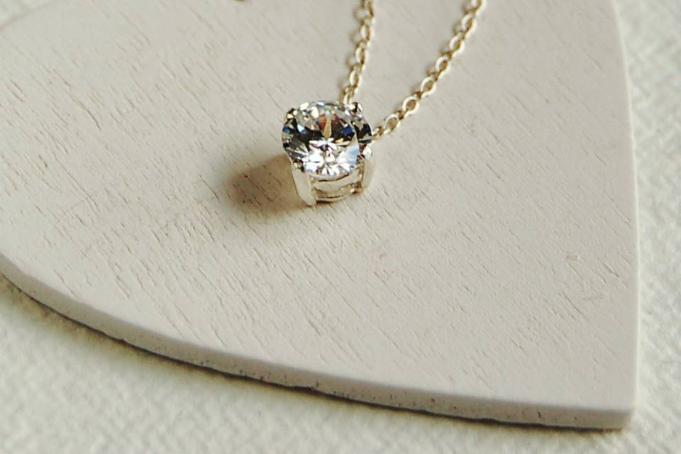 Diamante drop necklace