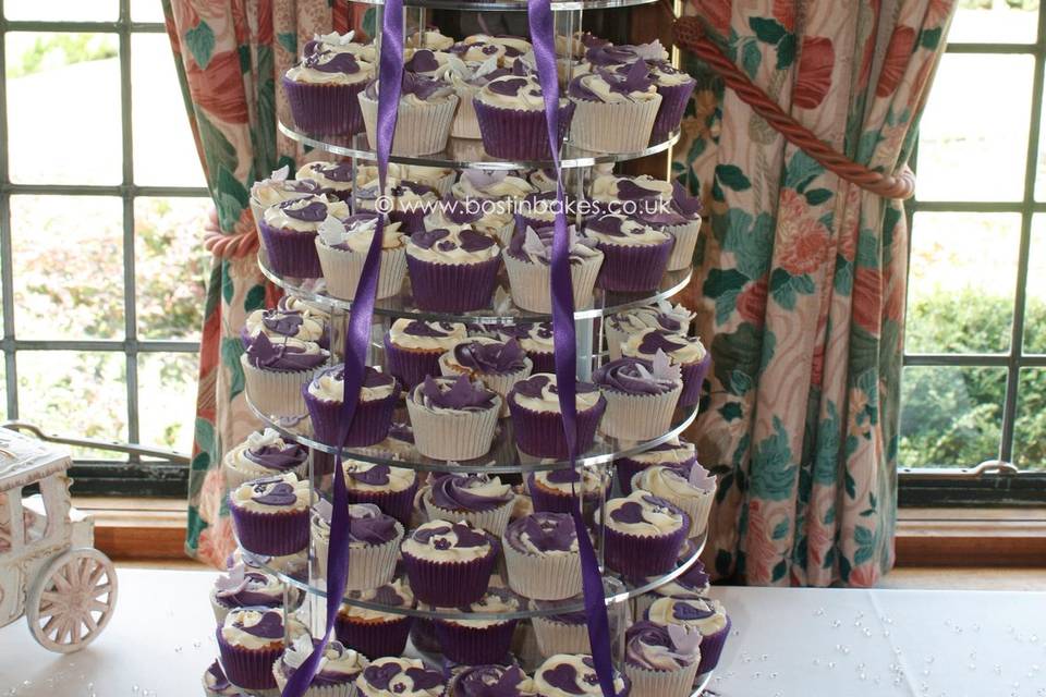 Purple Cupcake Tower