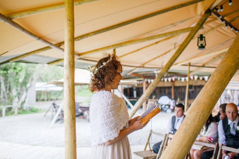 Wedding in fields