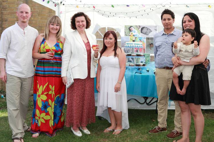 Hilary with Mum, Dad, The Godfather and Fairy Godmothers at Tristyn's naming day