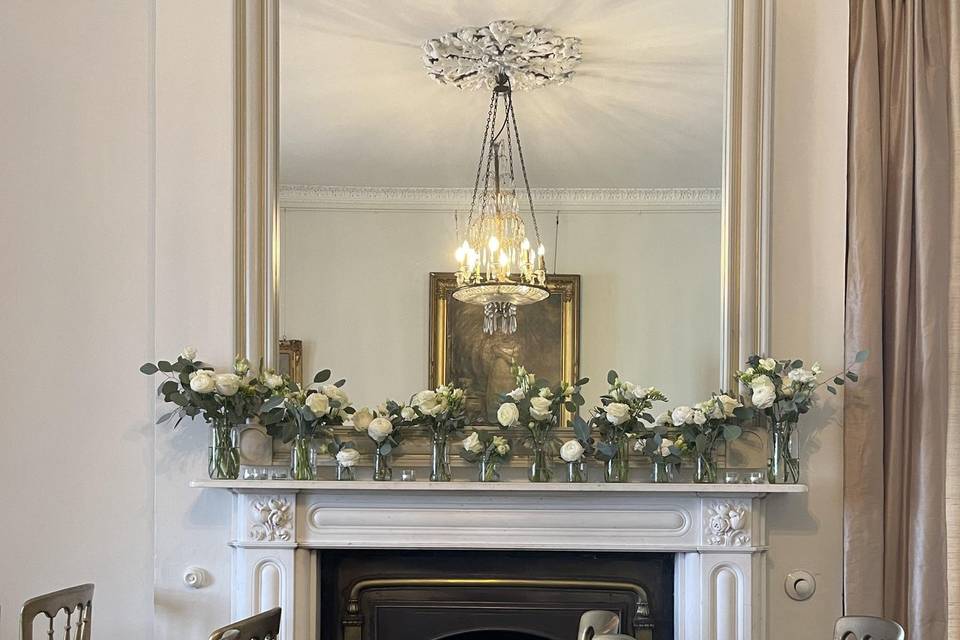 Classic all white bud vases