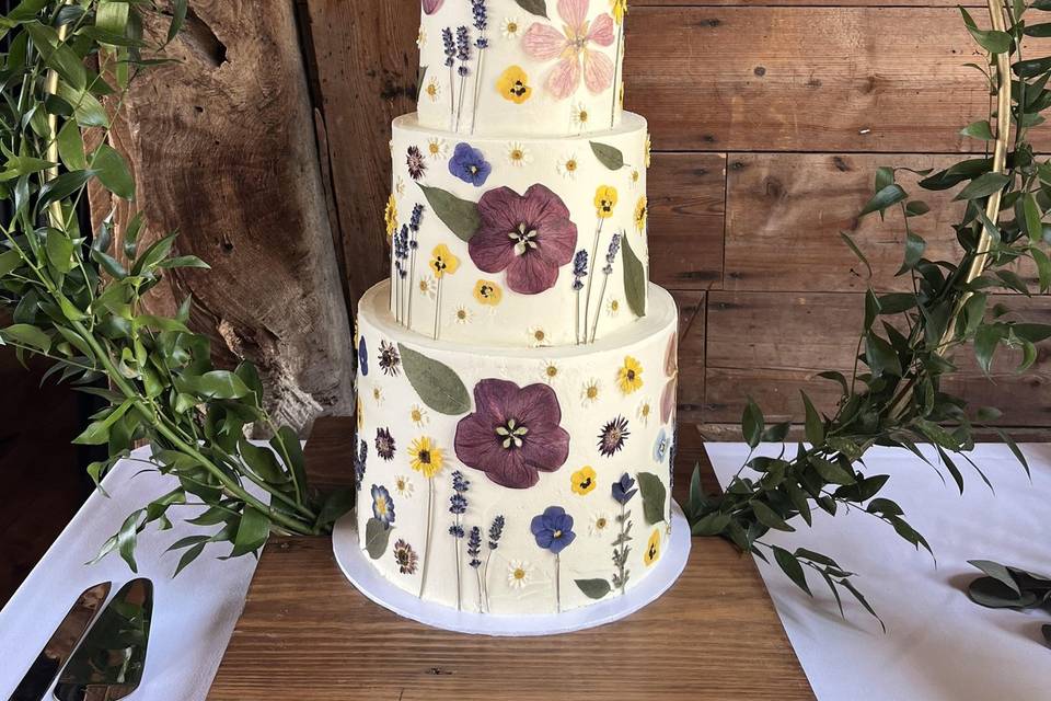 Pressed Flower Cake