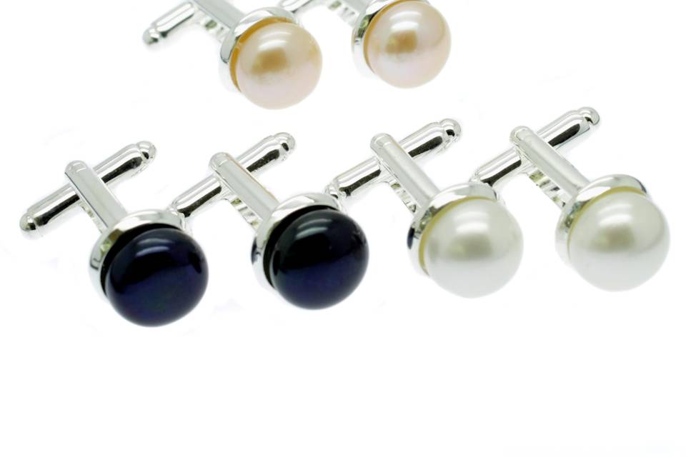 Grooms pearl cufflinks