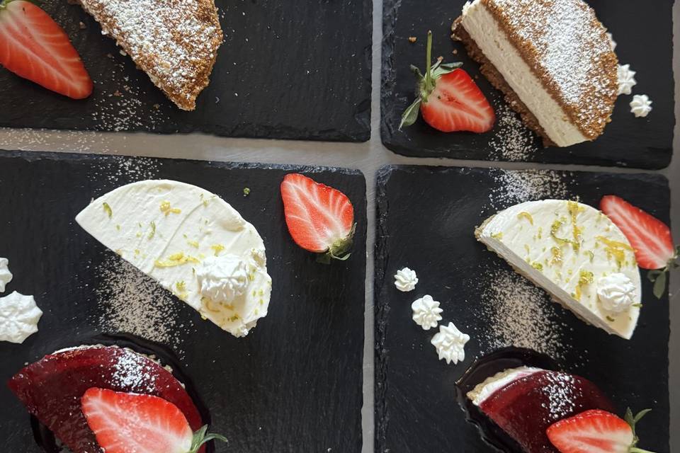 Trio of cheesecake