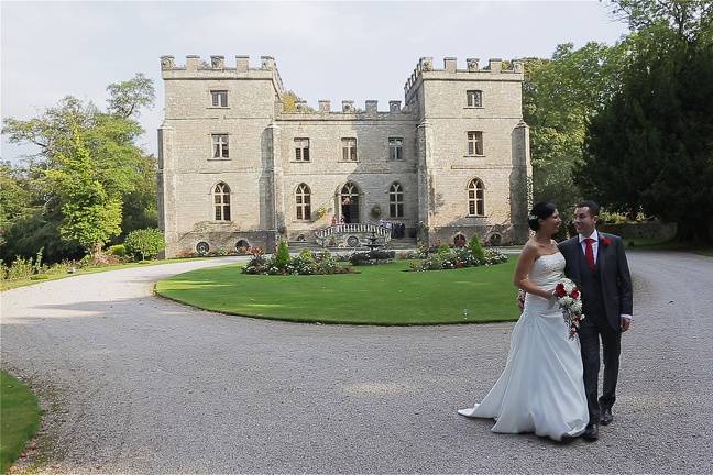 Newlyweds take a stroll