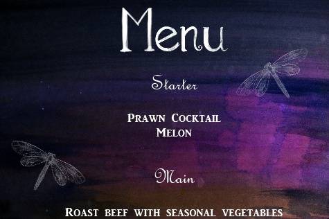 Menu dragonfly