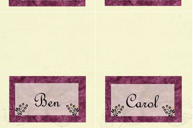 Placecards black & pink