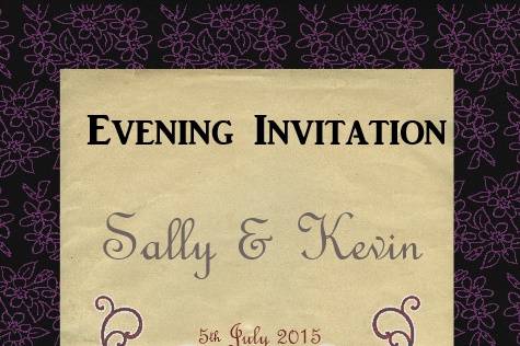 Evening invite purple flowers