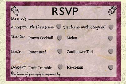 Rsvp menu black & pink