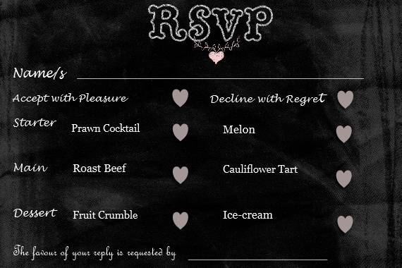 Rsvp menu chalk