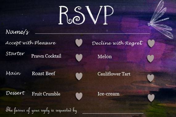 Rsvp menu dragonfly