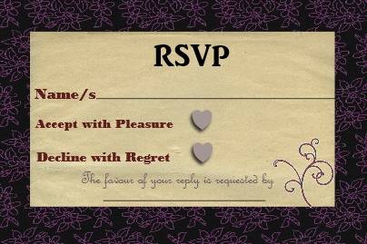 Rsvp menu purple flowers