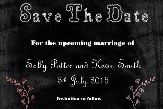 Save the date chalk