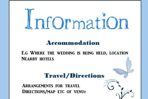 Wedding info butterflies