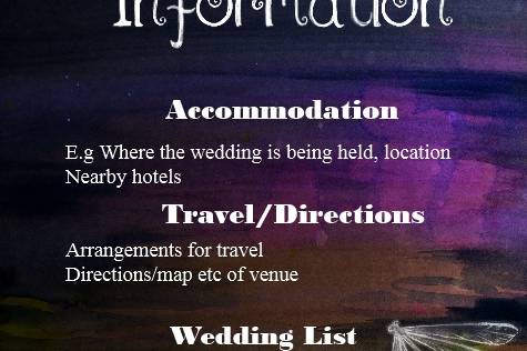 Wedding info dragonfly