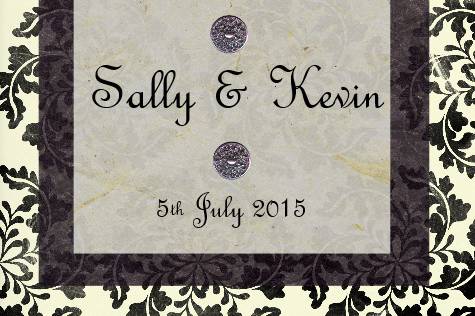 Wedding invite black & purple