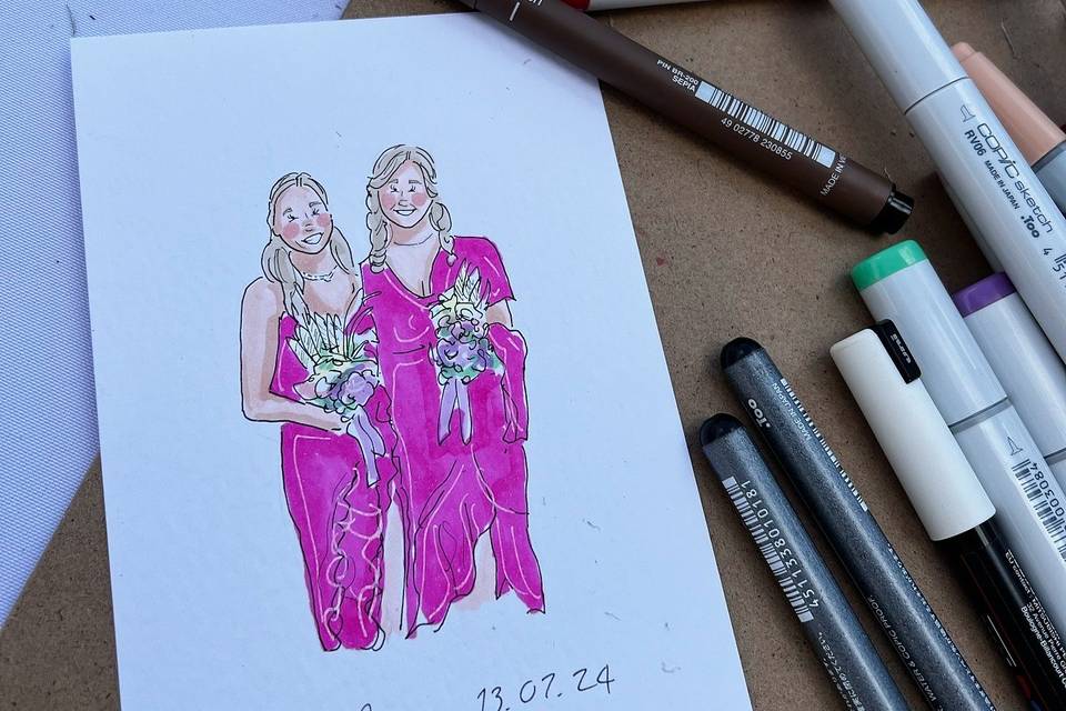 Live bridesmaid illustration