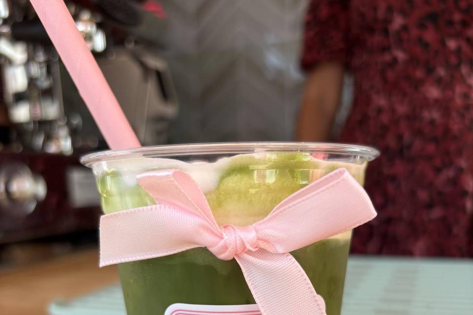 Mean Mango Matcha Latte
