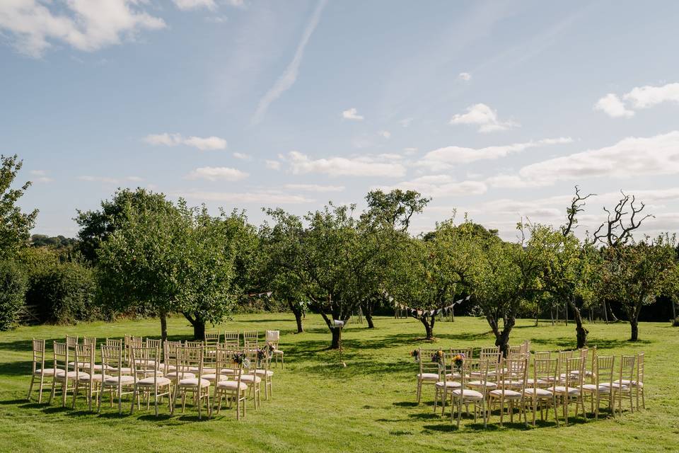 Ceremony in rose garden