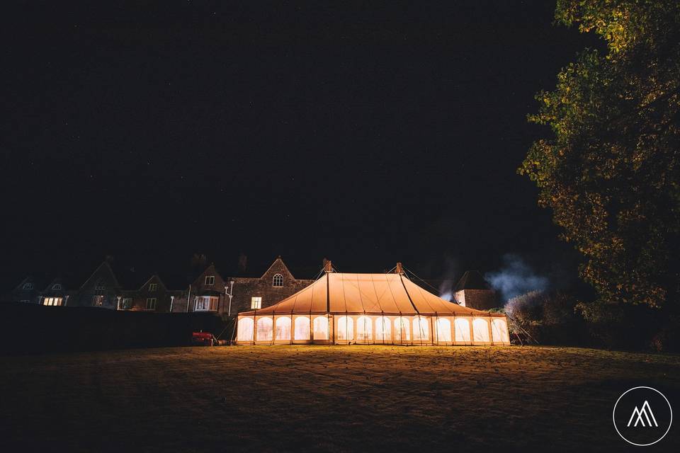 Marquee at night