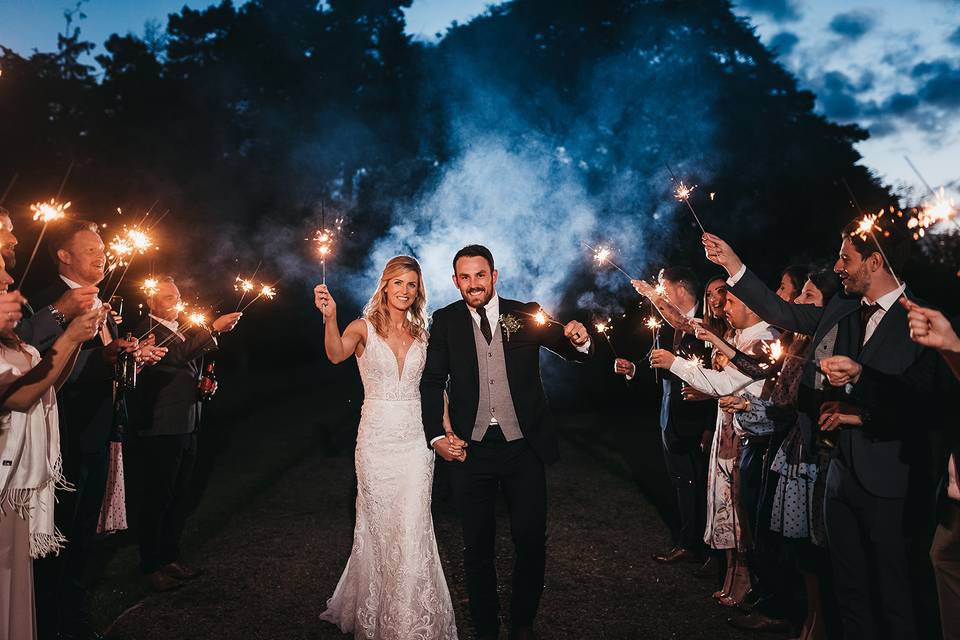 Sparklers at night