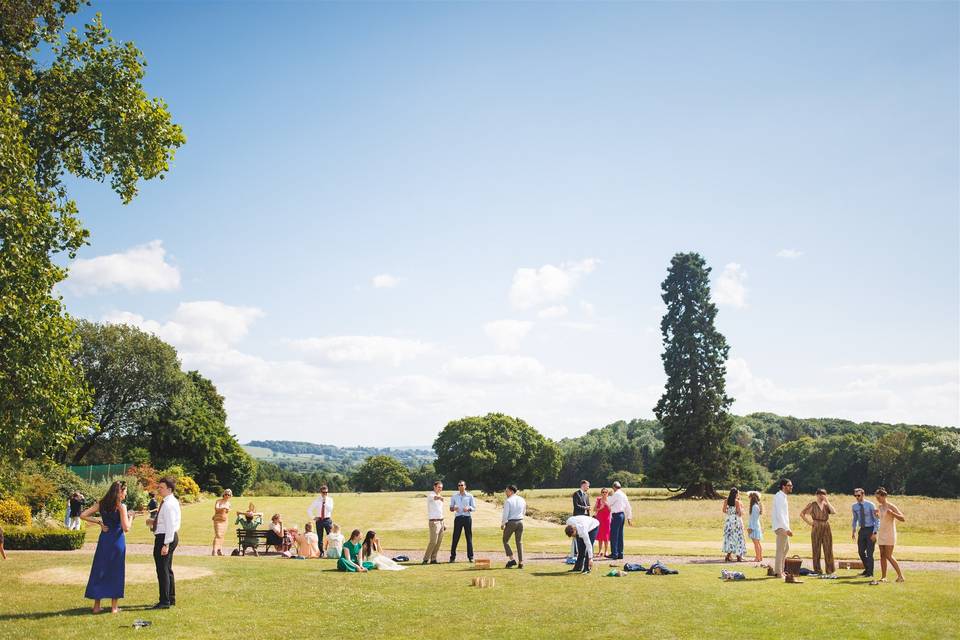 Enjoying the grounds