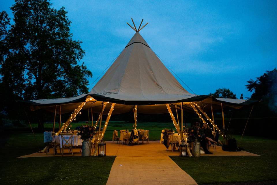 Tipi at night