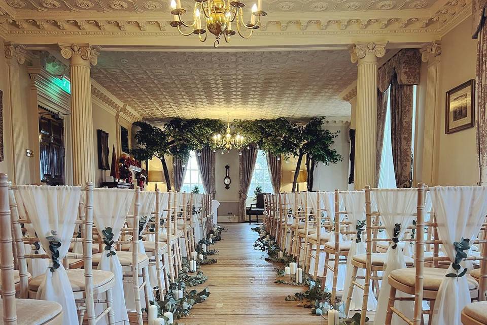 Aisle and canopy trees